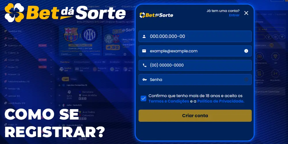 Bet dá Sorte cadastro