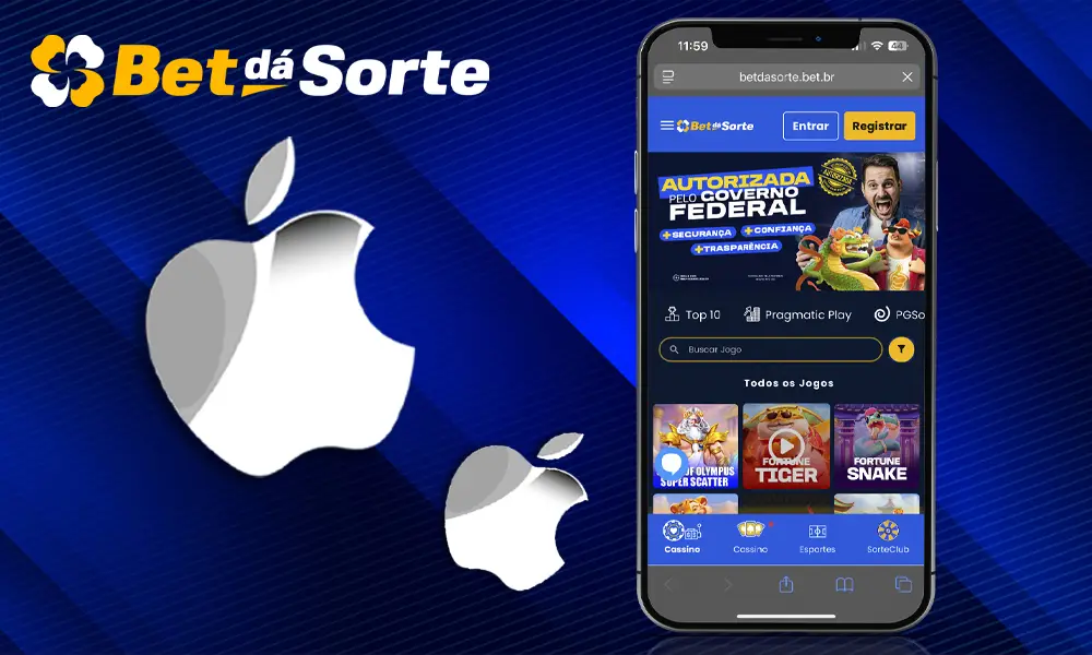 Passo 1 baixar o aplicativo Bet dá Sorte para iOS
